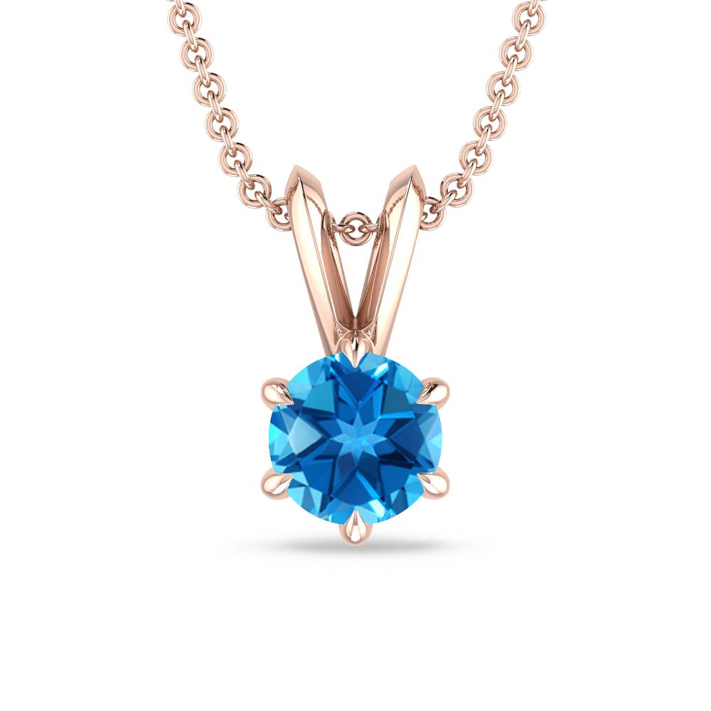 Rose Gold - Blue Topaz