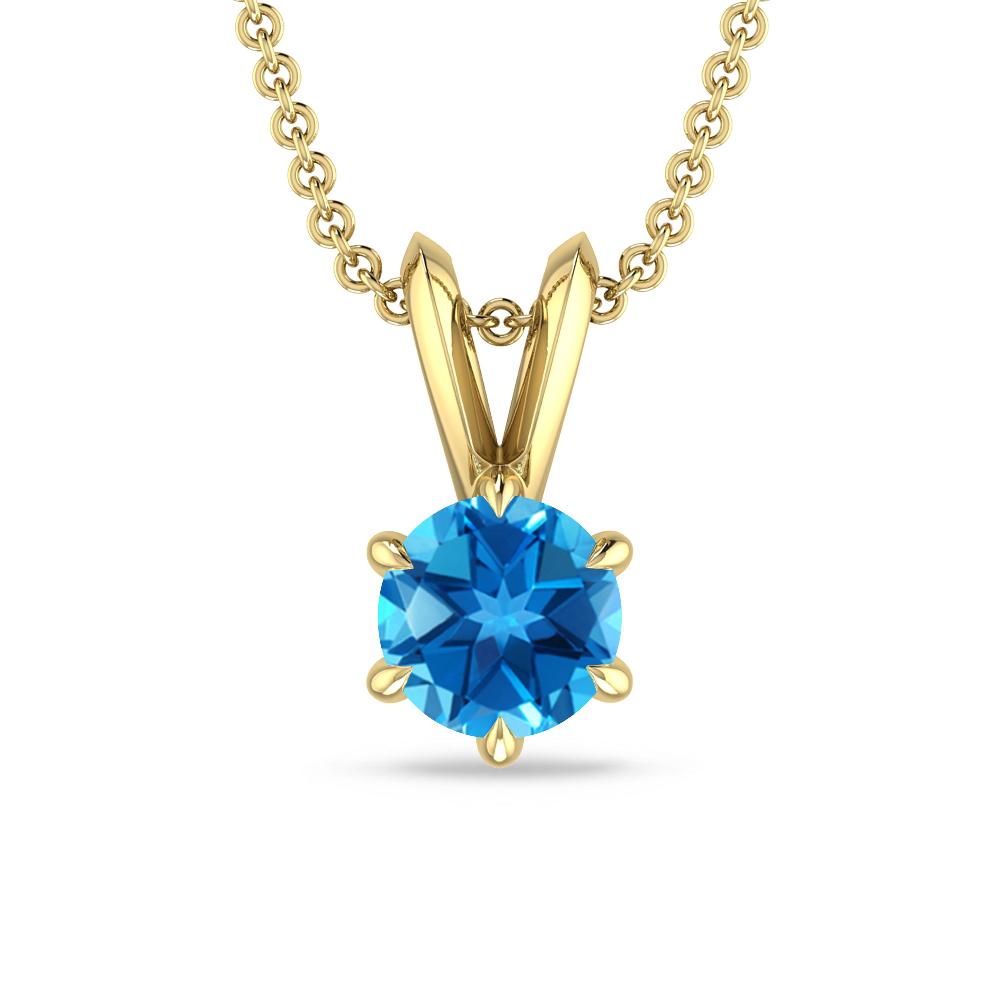 Yellow Gold - Blue Topaz