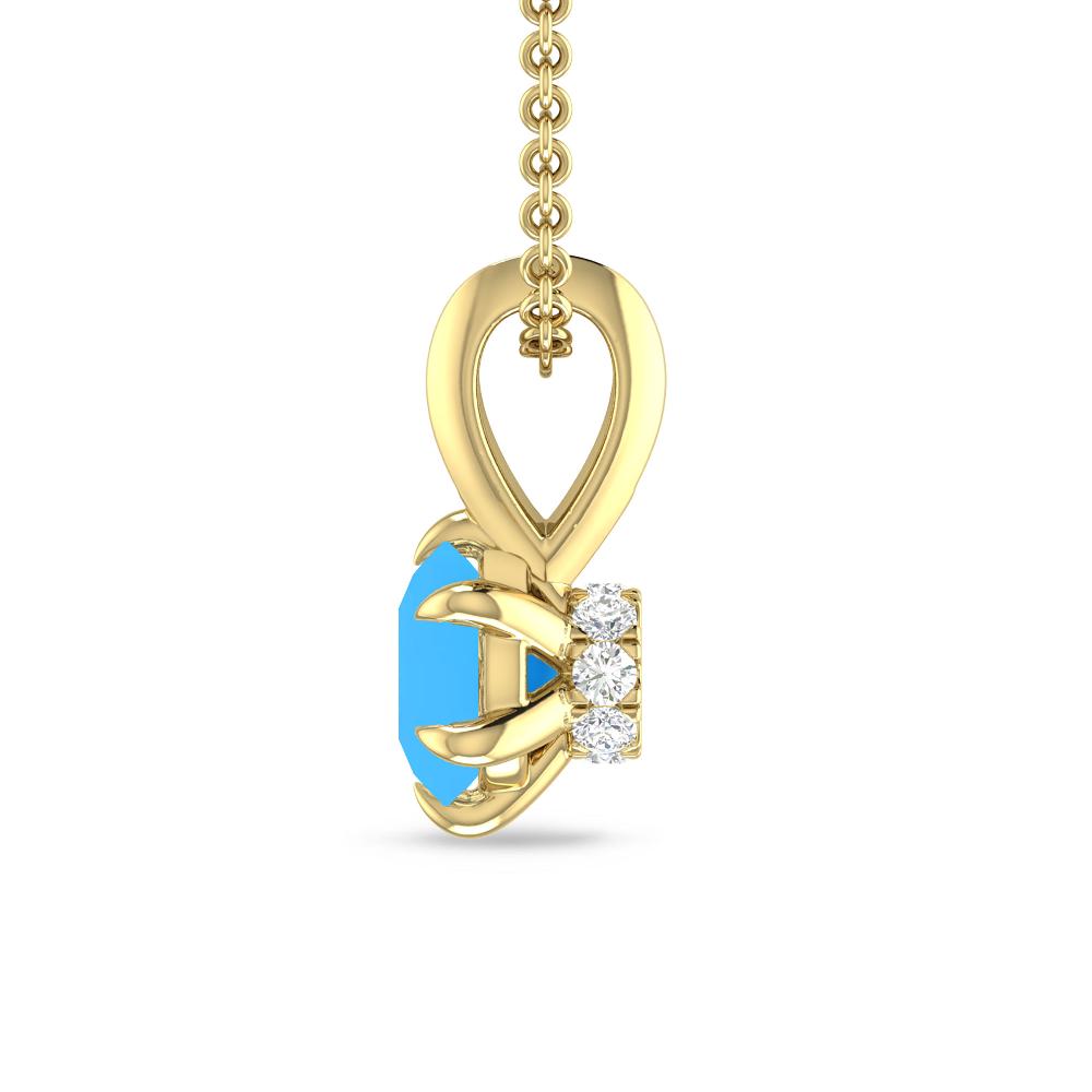 Yellow Gold - Blue Topaz