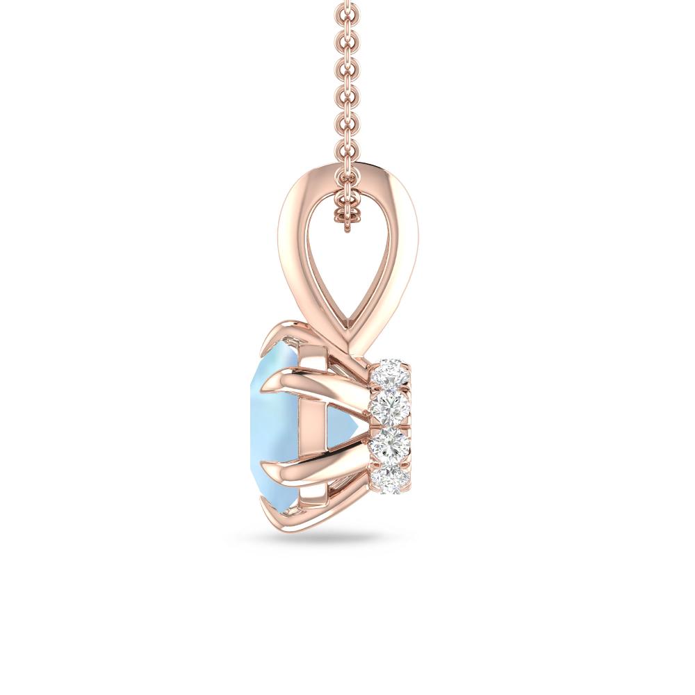 Rose Gold - Aquamarine