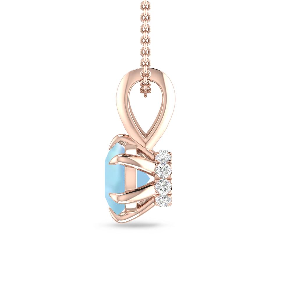 Rose Gold - Aquamarine