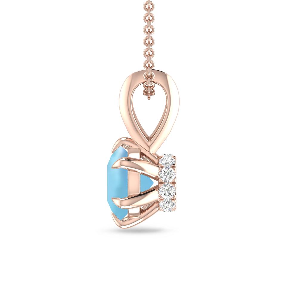 Rose Gold - Aquamarine