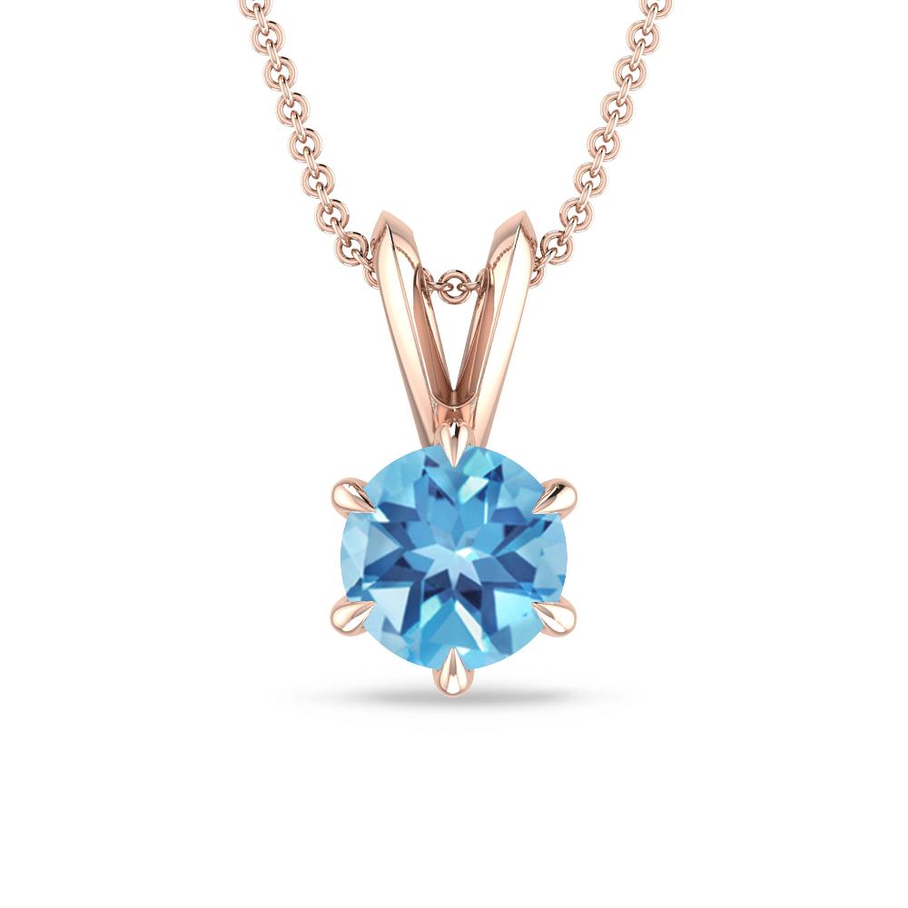 Rose Gold - Blue Topaz