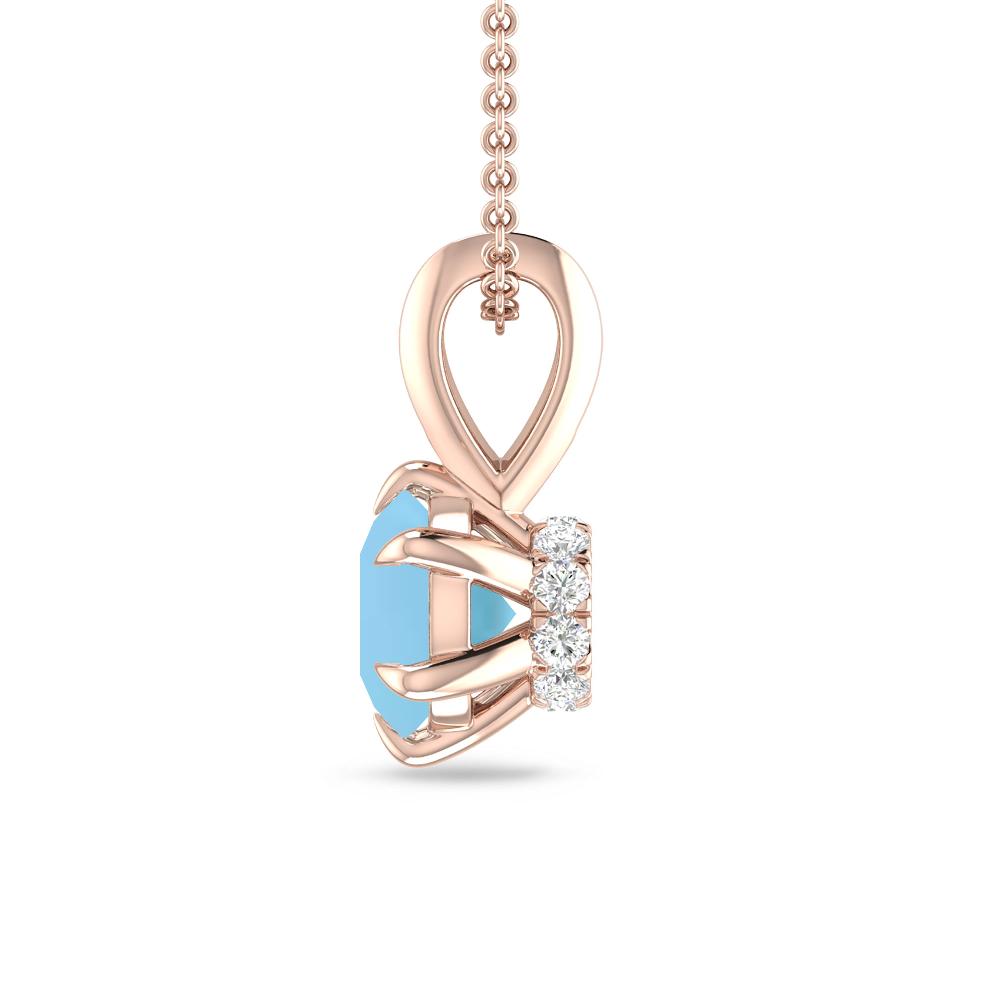 Rose Gold - Blue Topaz