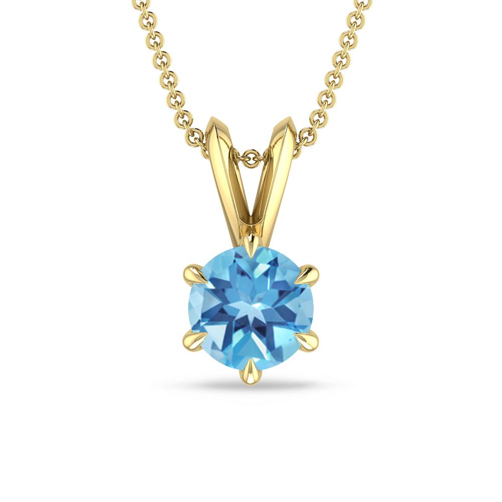 Yellow Gold - Blue Topaz