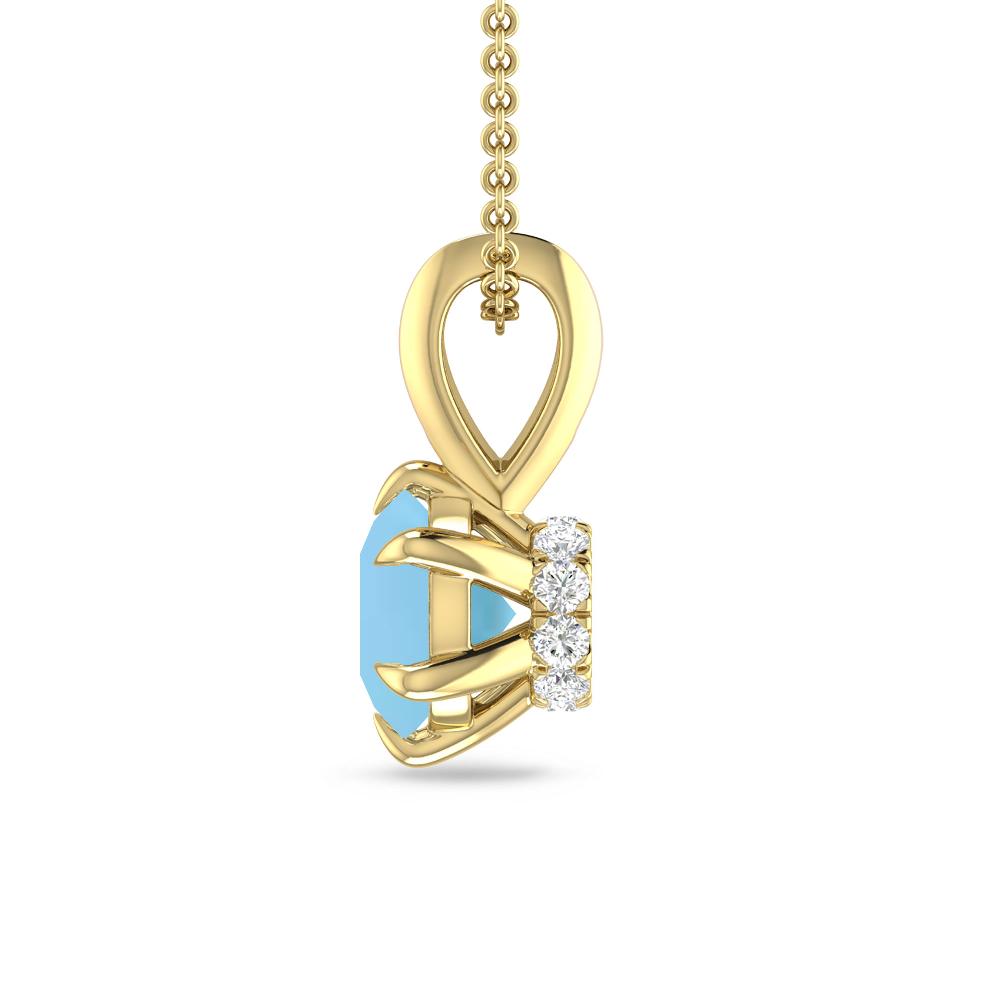 Yellow Gold - Blue Topaz