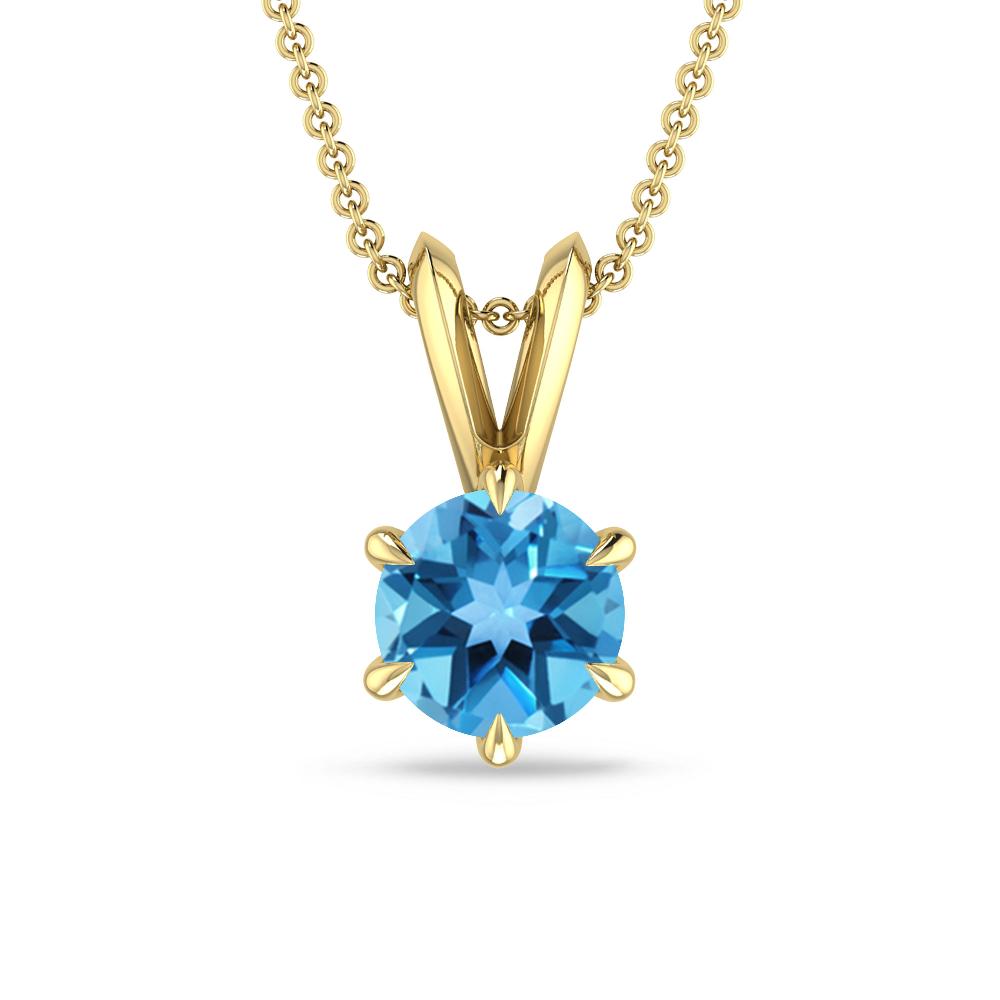 Yellow Gold - Blue Topaz