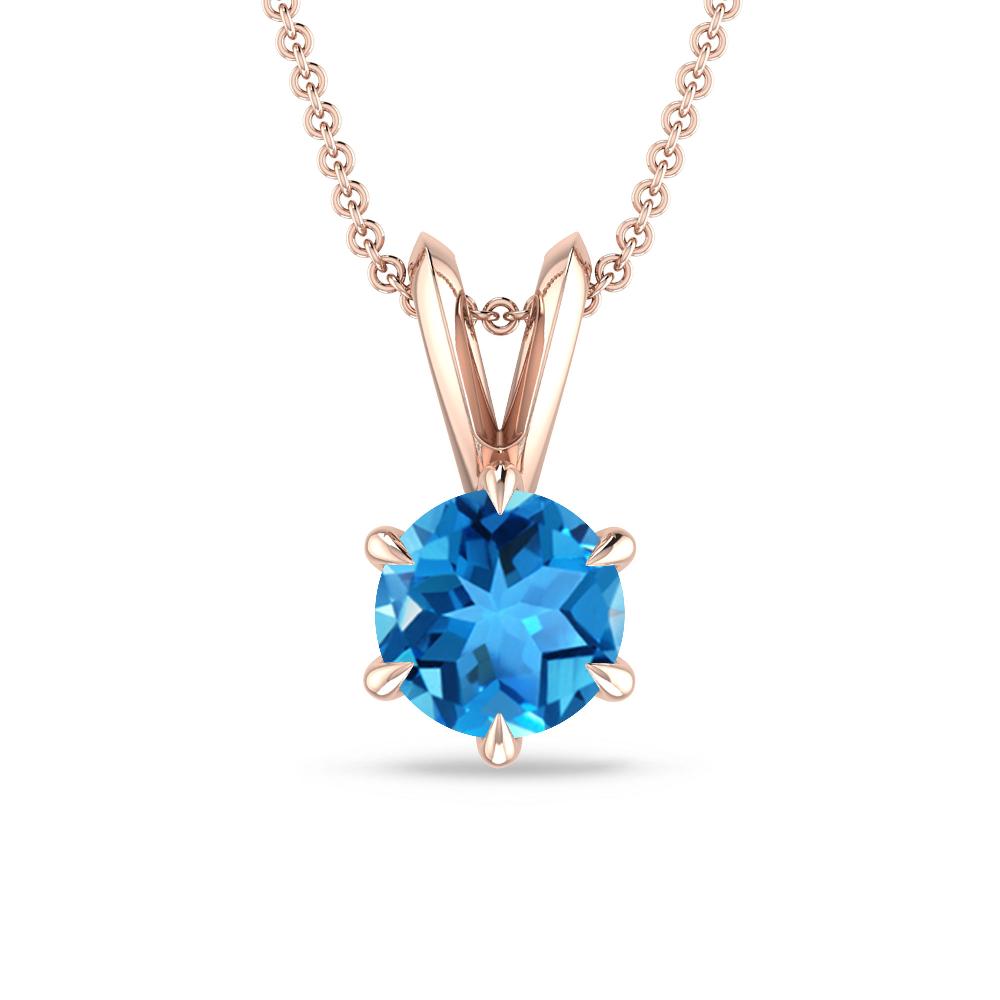 Rose Gold - Blue Topaz