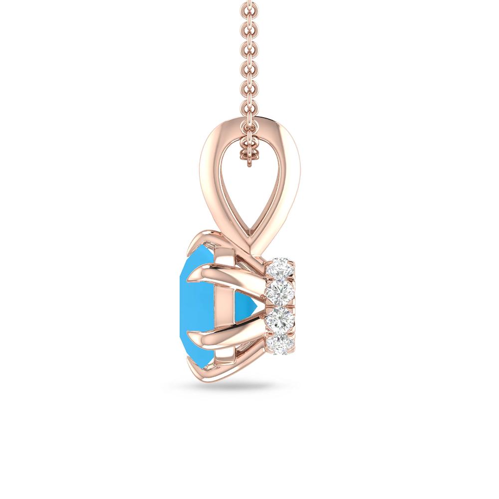 Rose Gold - Blue Topaz