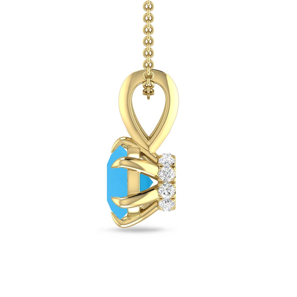 Yellow Gold - Blue Topaz