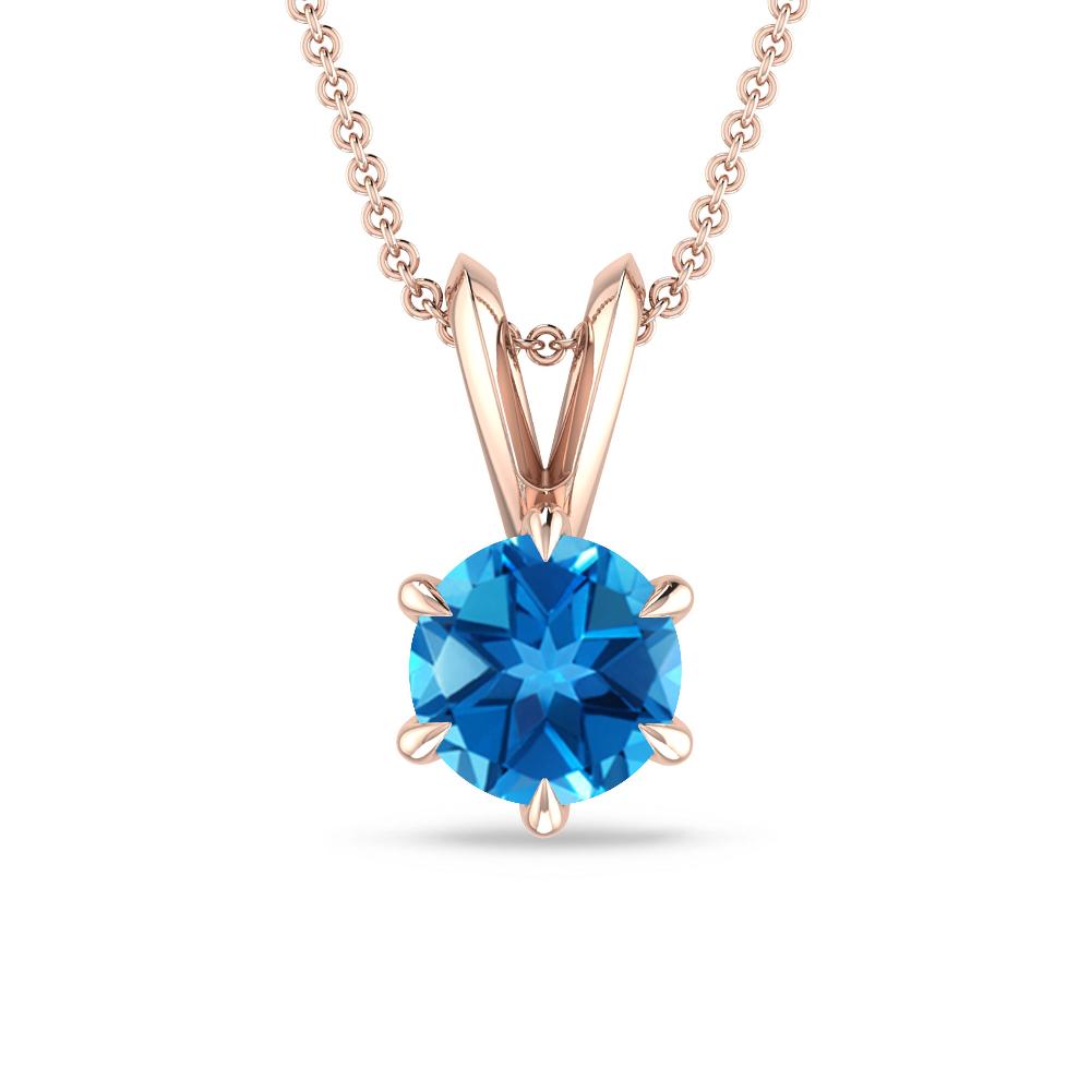 Rose Gold - Blue Topaz