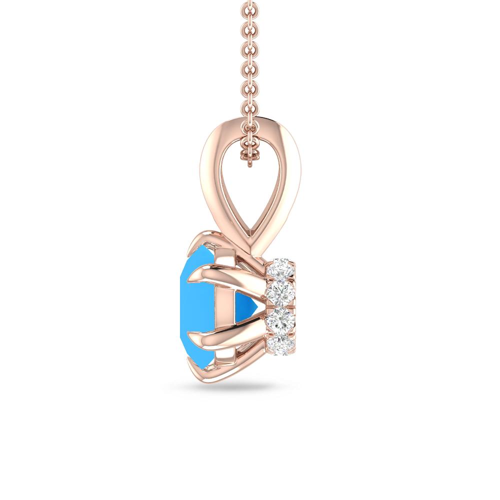 Rose Gold - Blue Topaz