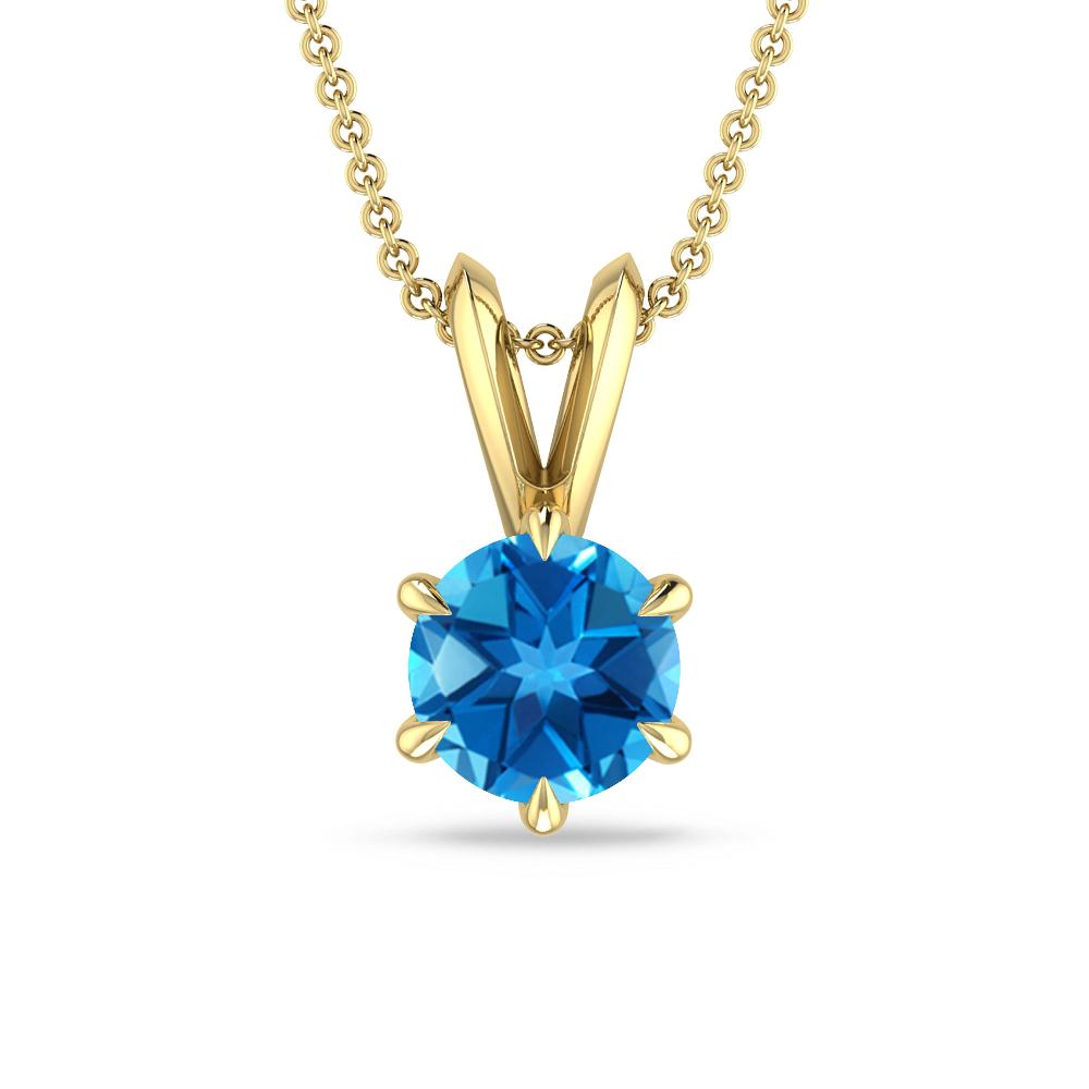 Yellow Gold - Blue Topaz