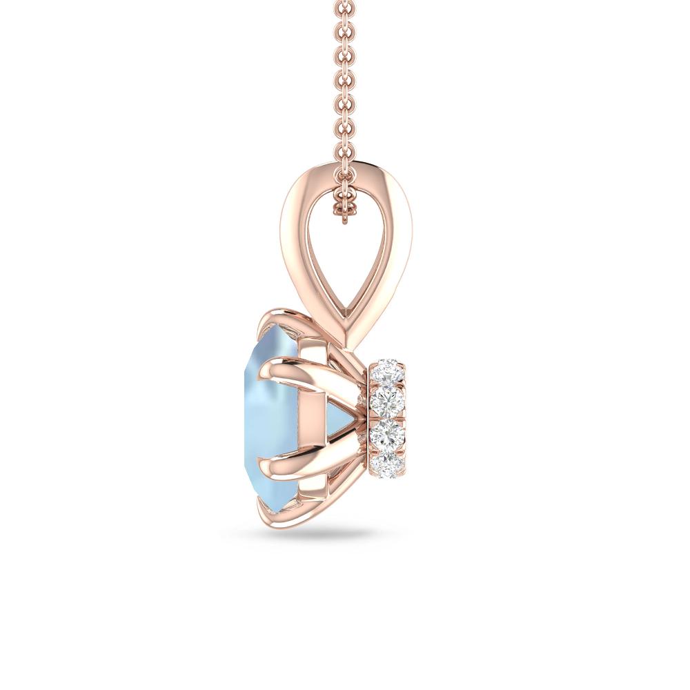 Rose Gold - Aquamarine