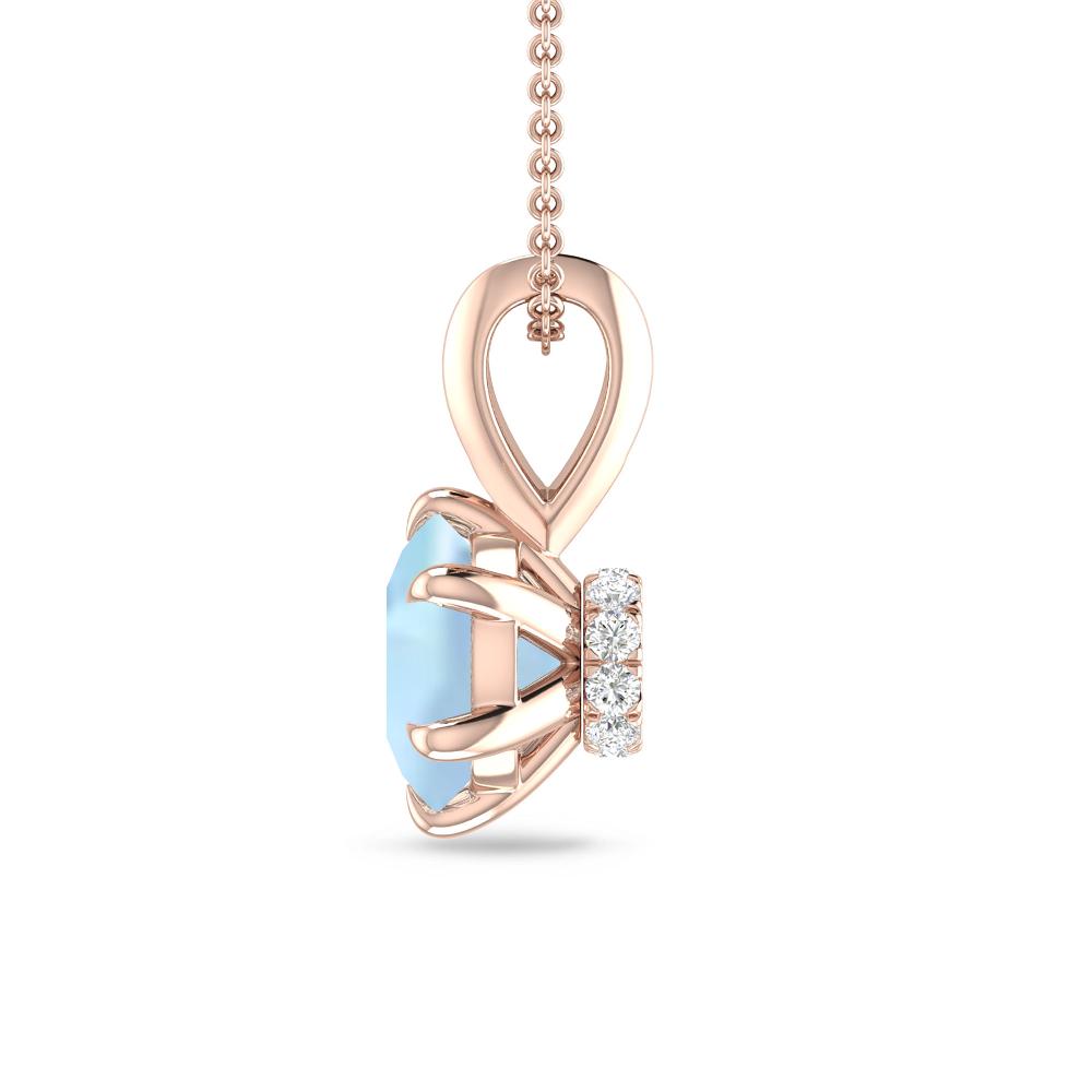 Rose Gold - Aquamarine