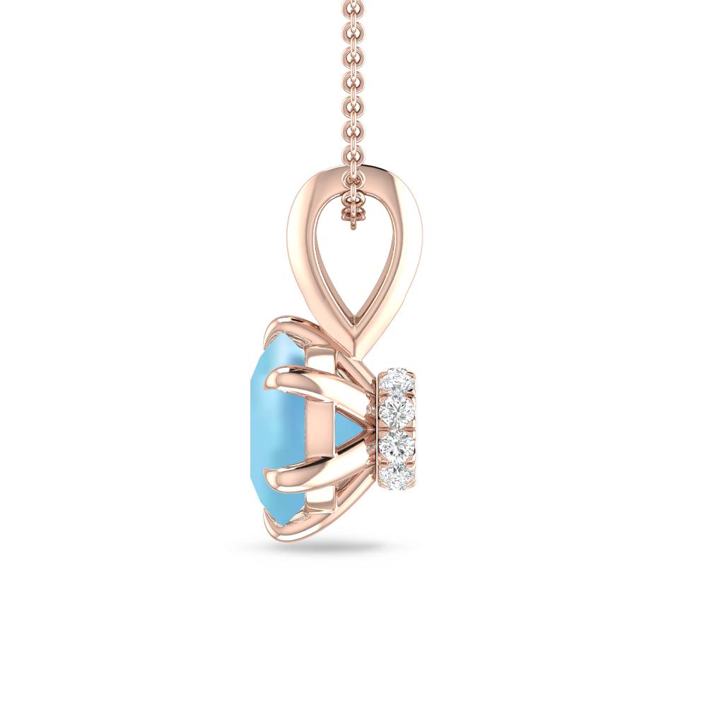 Rose Gold - Aquamarine