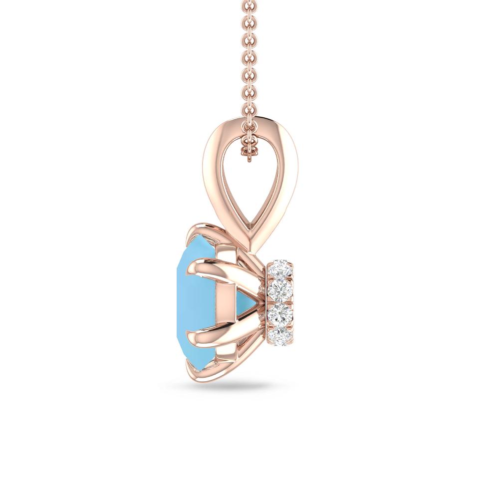 Rose Gold - Blue Topaz