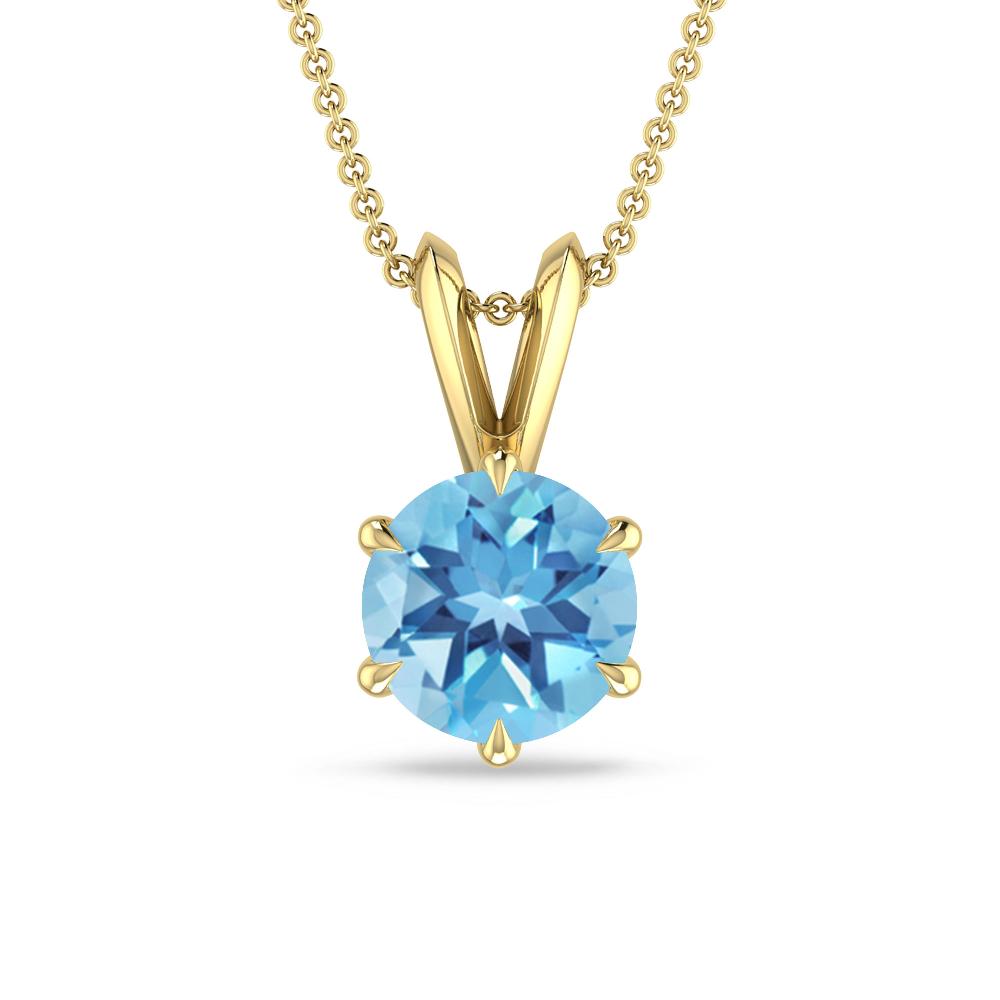 Yellow Gold - Blue Topaz