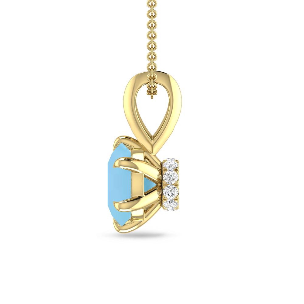 Yellow Gold - Blue Topaz