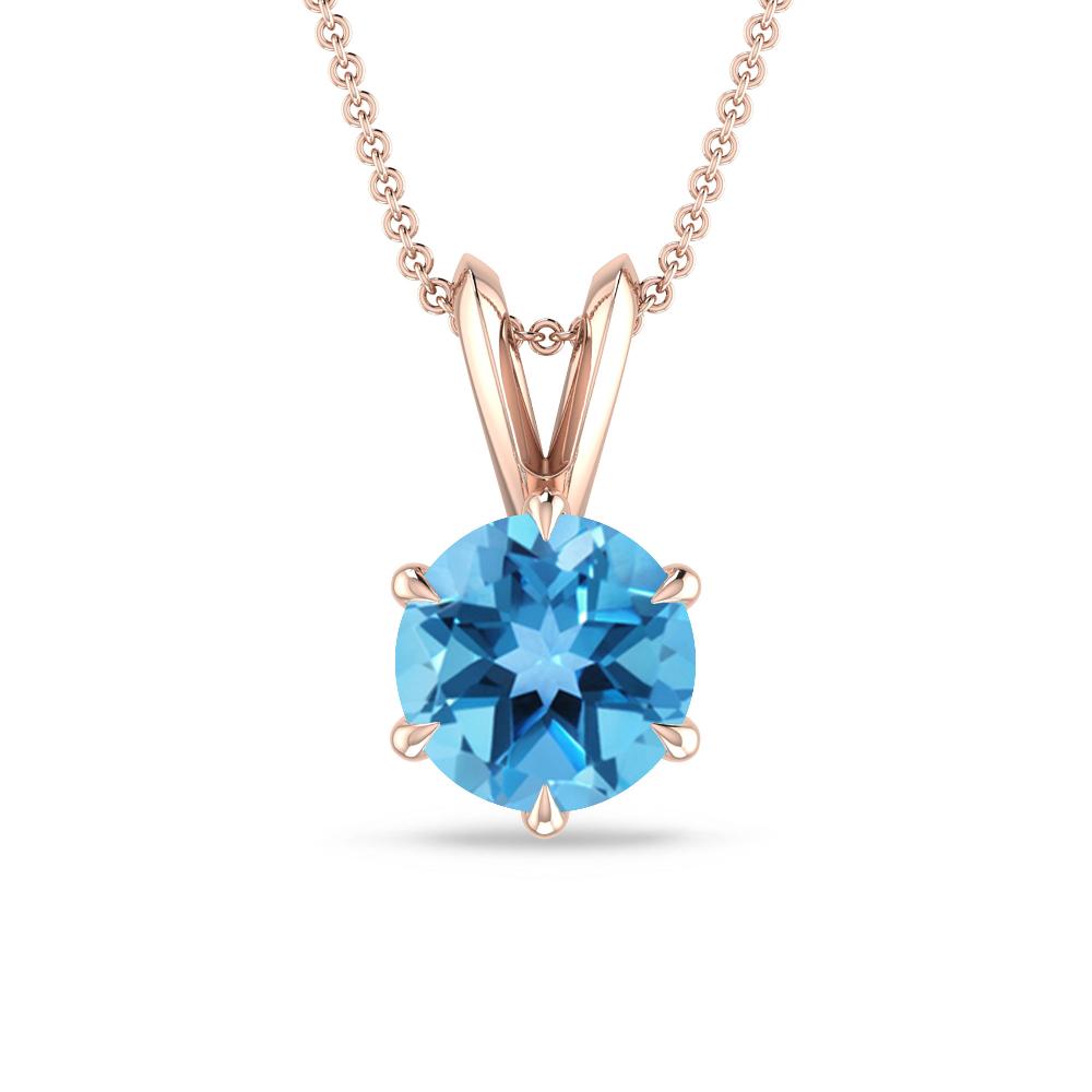 Rose Gold - Blue Topaz