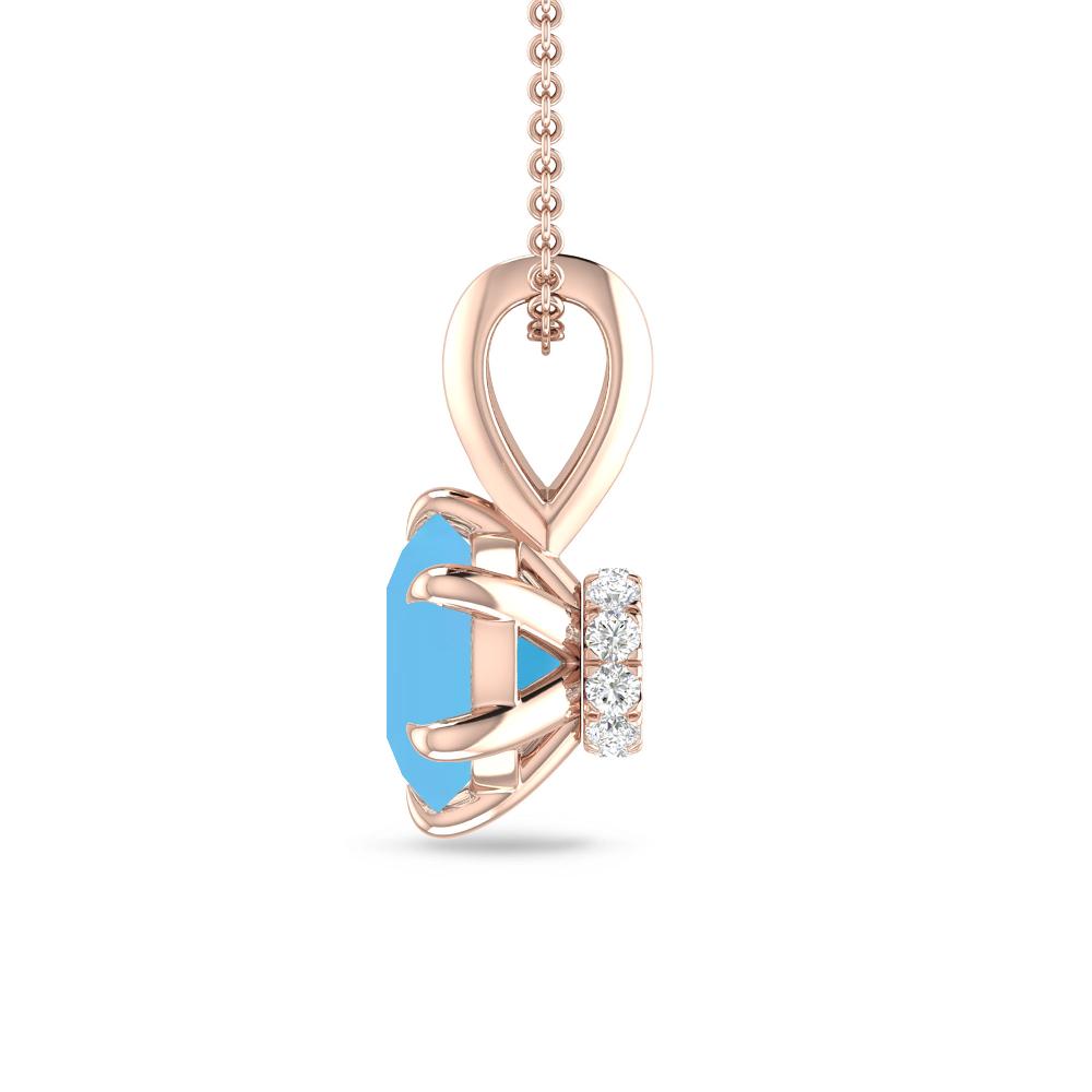 Rose Gold - Blue Topaz