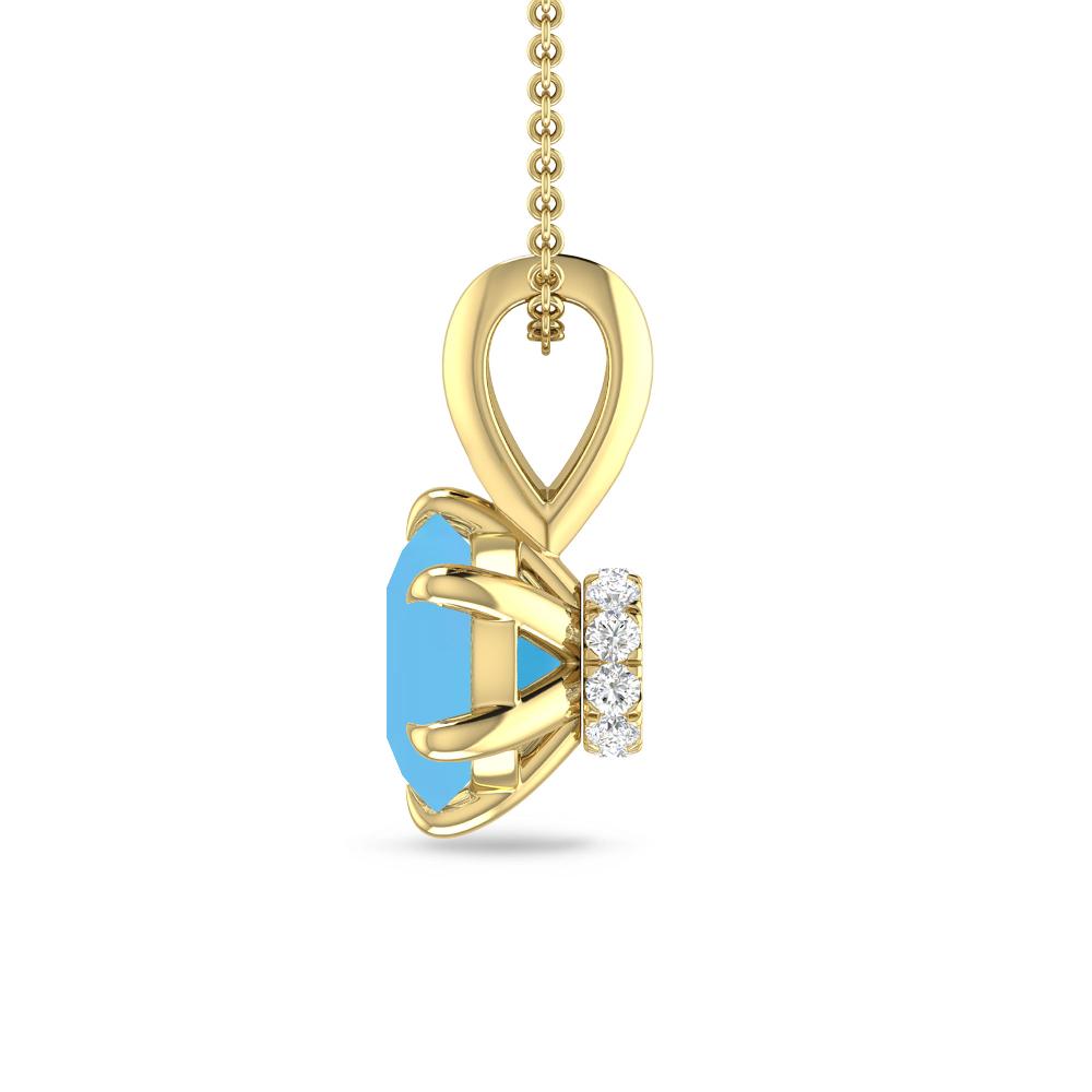 Yellow Gold - Blue Topaz