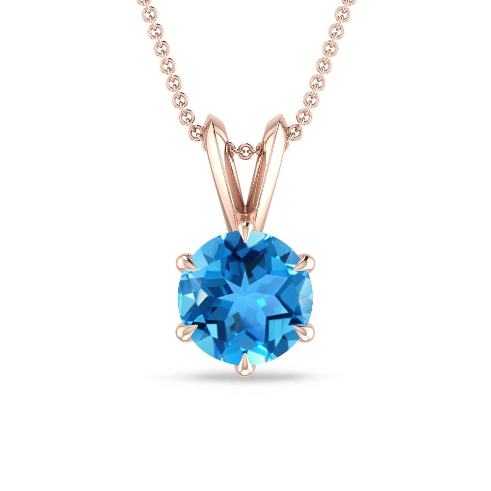 Rose Gold - Blue Topaz