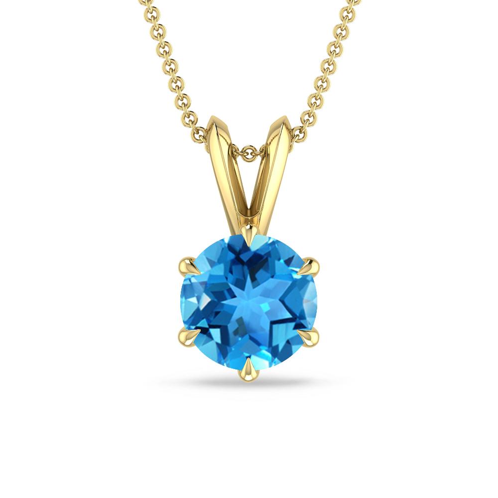 Yellow Gold - Blue Topaz