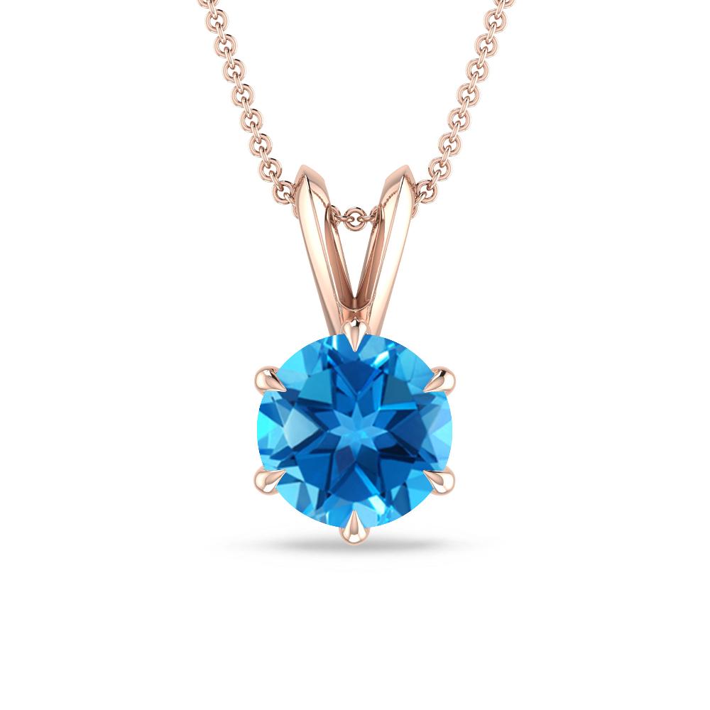 Rose Gold - Blue Topaz