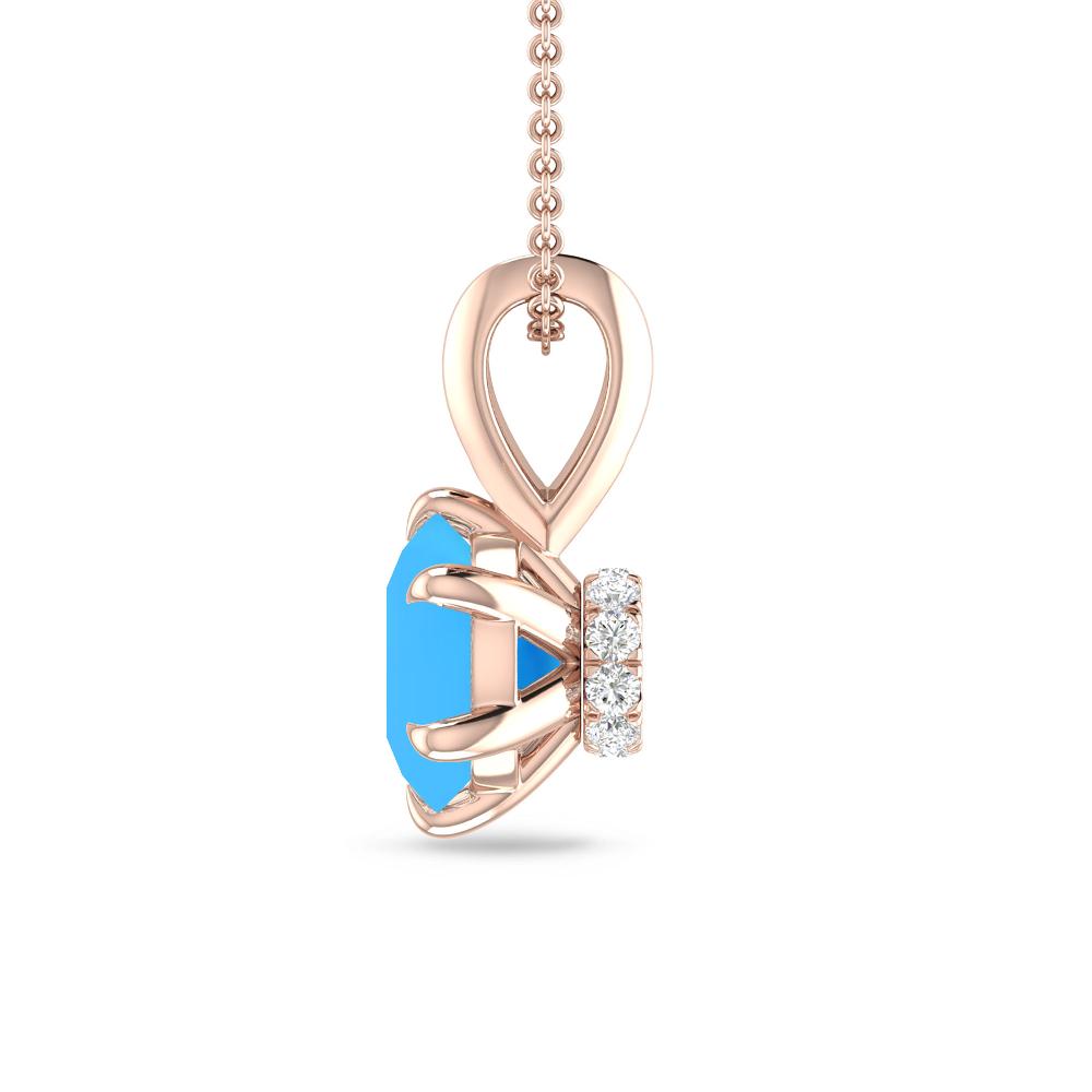 Rose Gold - Blue Topaz