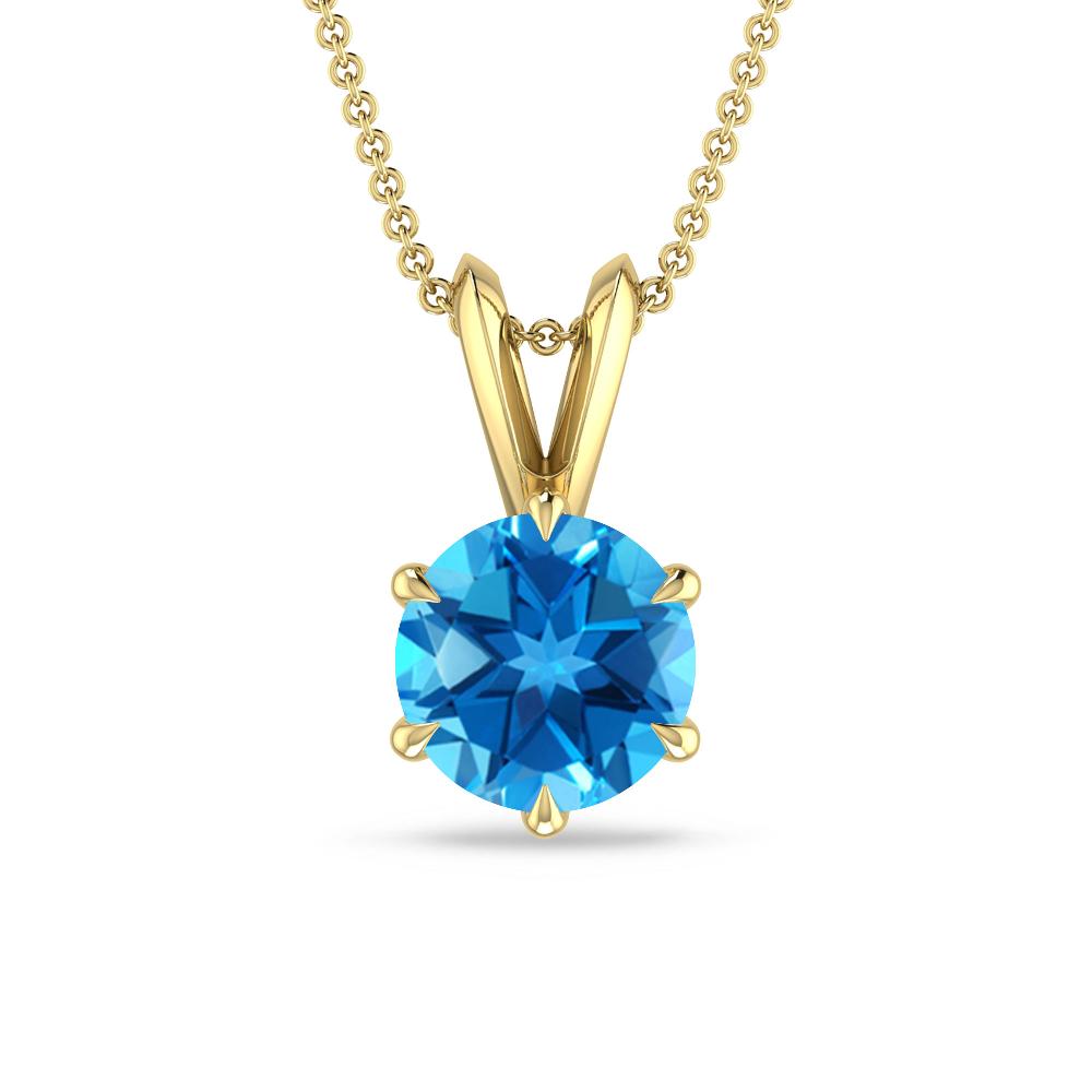 Yellow Gold - Blue Topaz