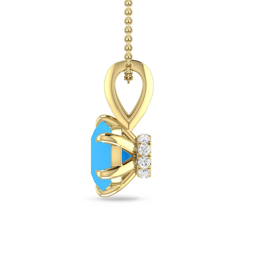 Yellow Gold - Blue Topaz