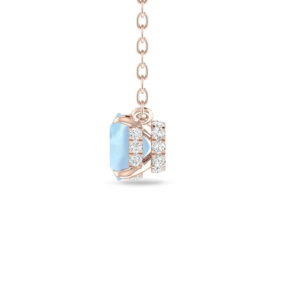 Rose Gold - Aquamarine