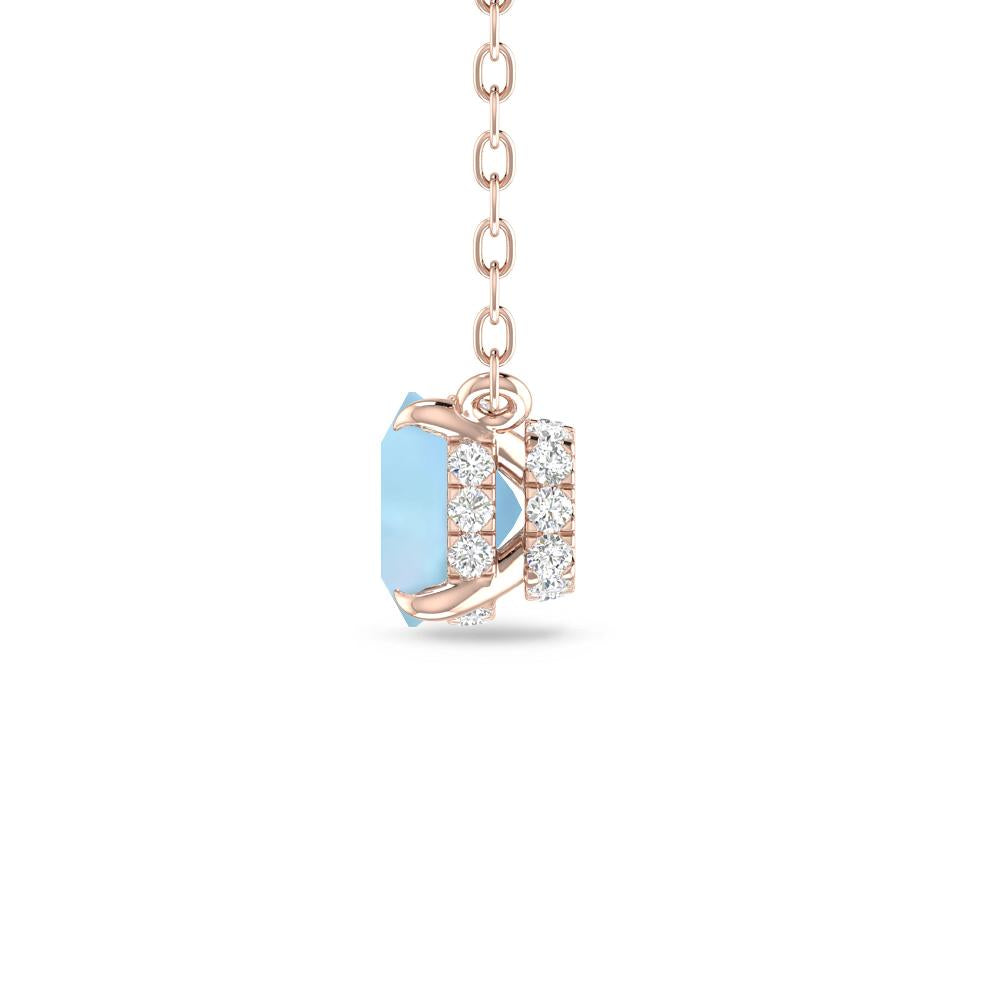 Rose Gold - Aquamarine