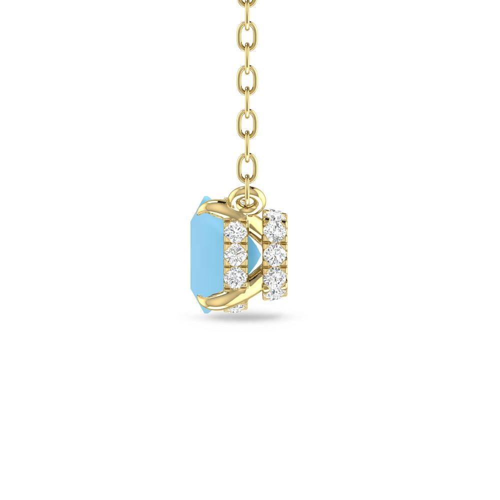 Yellow Gold - Blue Topaz