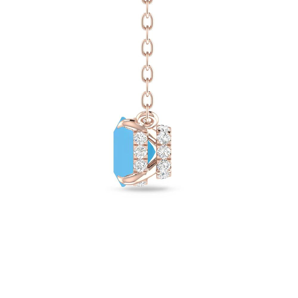 Rose Gold - Blue Topaz