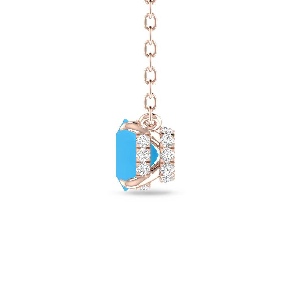 Rose Gold - Blue Topaz