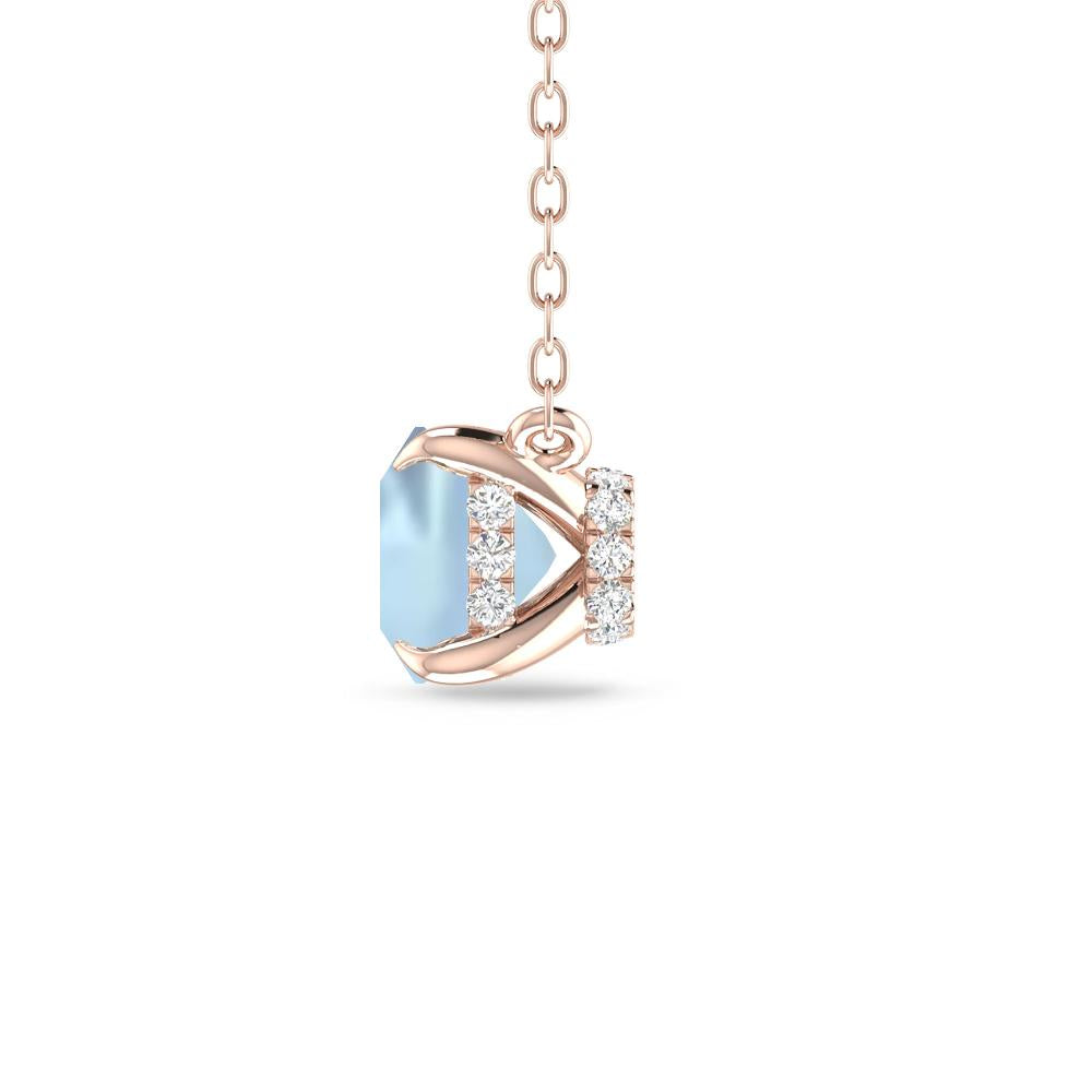 Rose Gold - Aquamarine