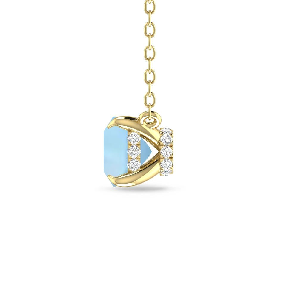 Yellow Gold - Aquamarine