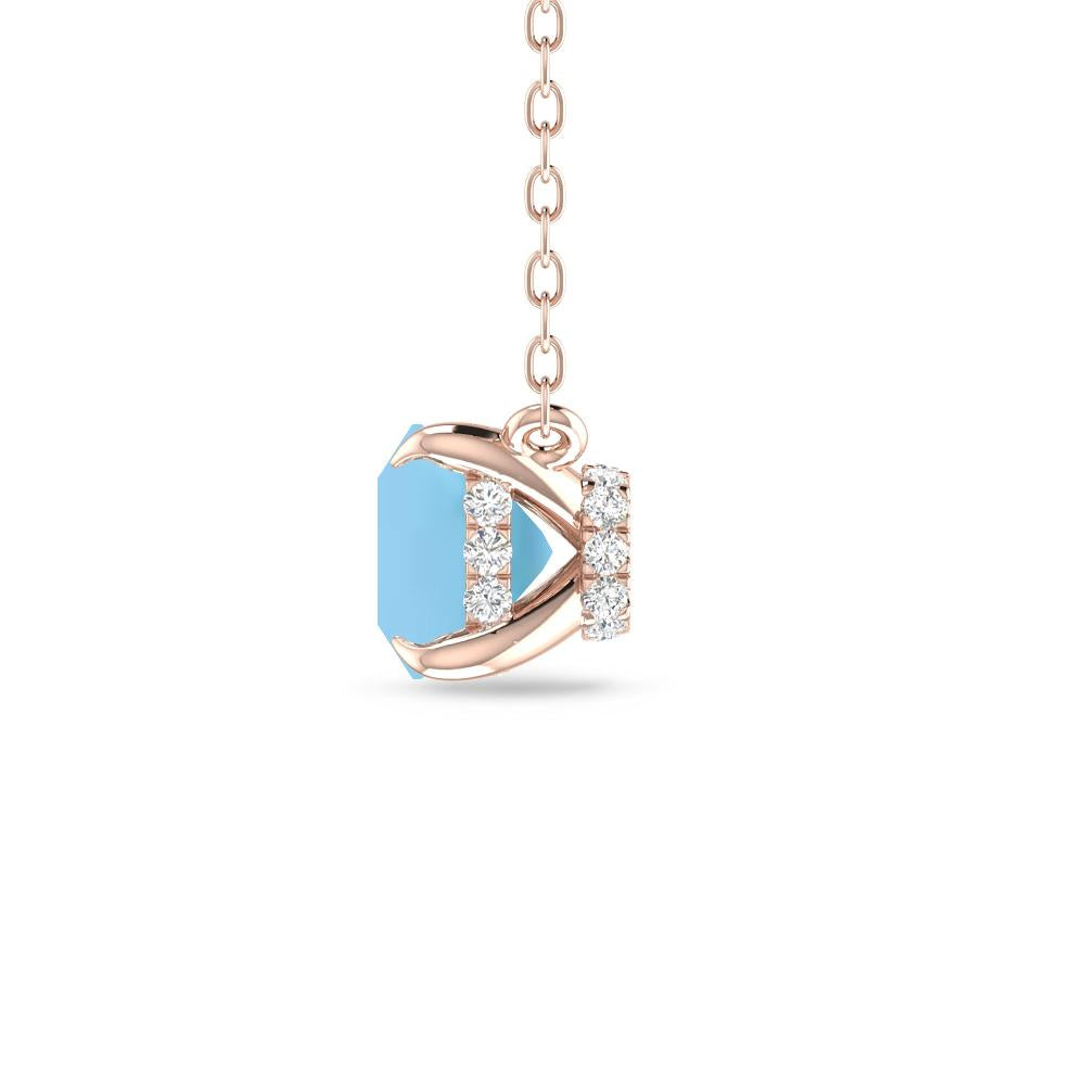 Rose Gold - Blue Topaz