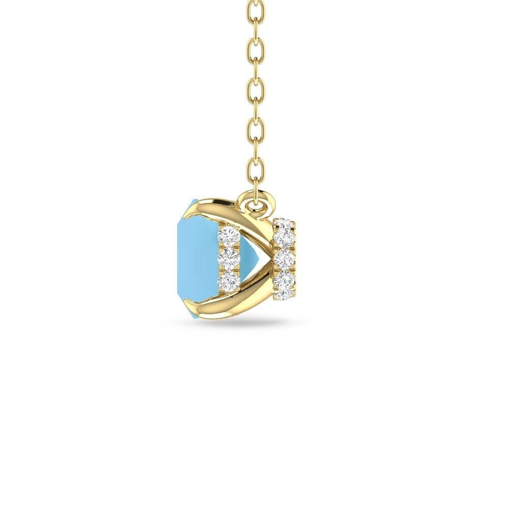 Yellow Gold - Blue Topaz