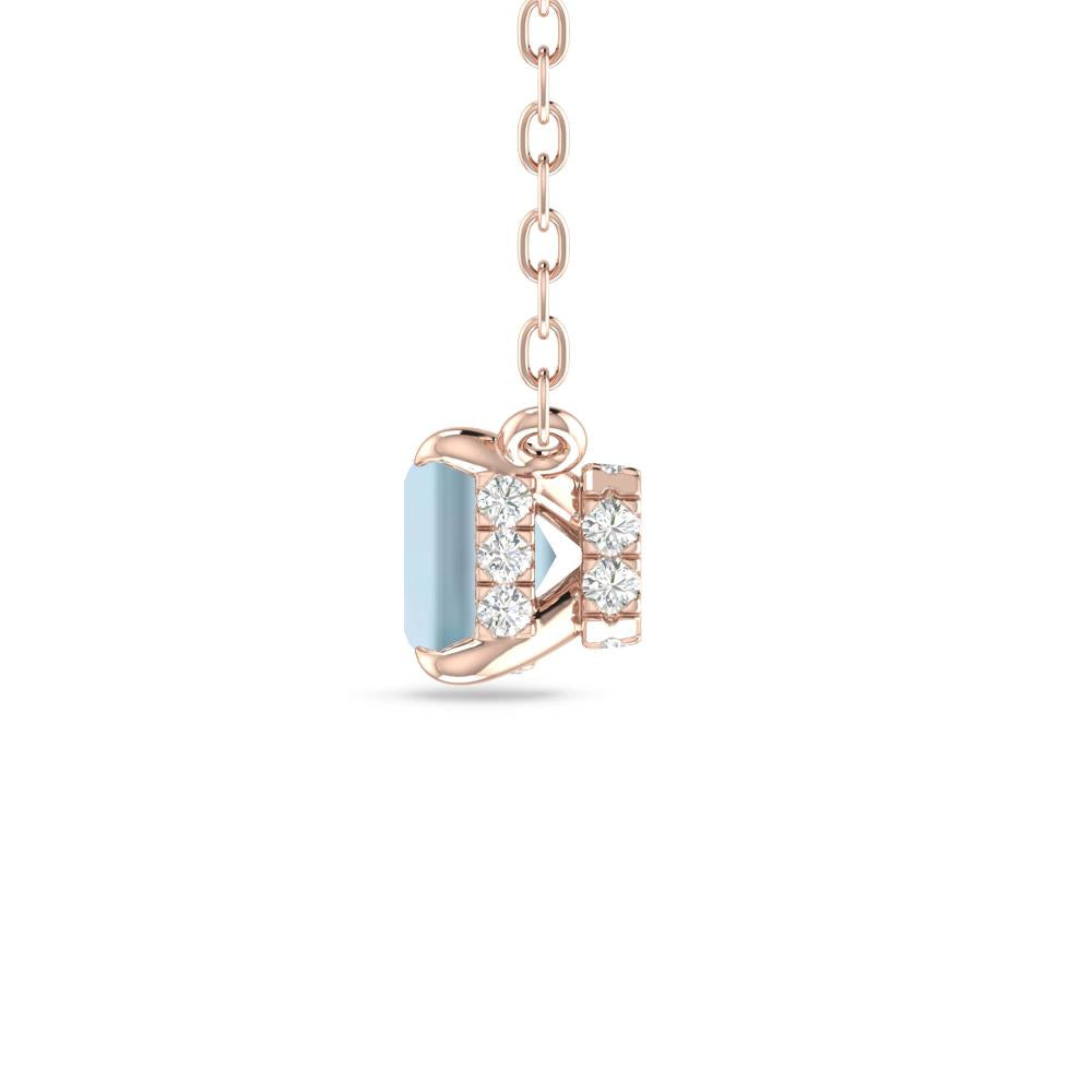 Rose Gold - Aquamarine