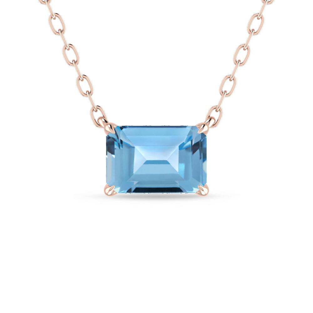 Rose Gold - Blue Topaz