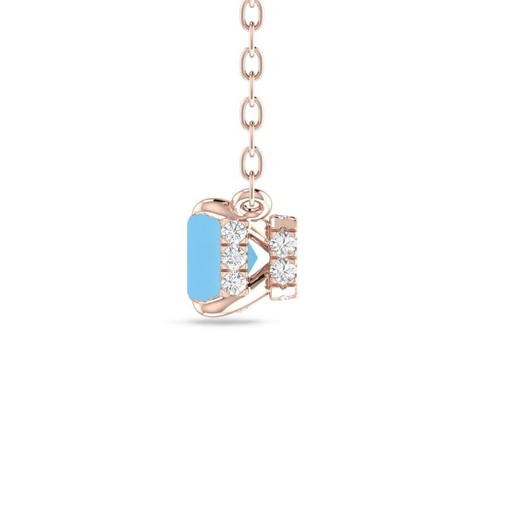 Rose Gold - Blue Topaz