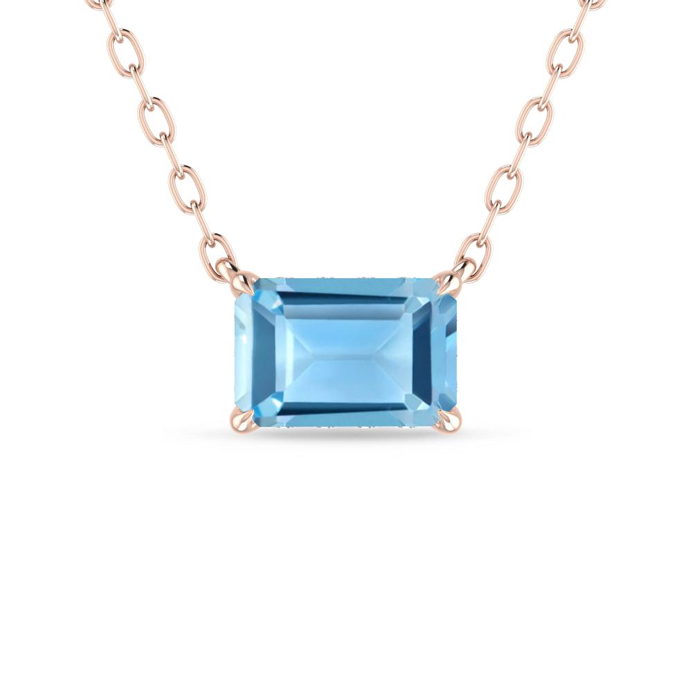 Rose Gold - Blue Topaz