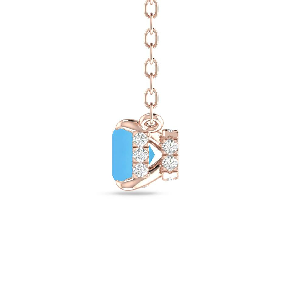 Rose Gold - Blue Topaz