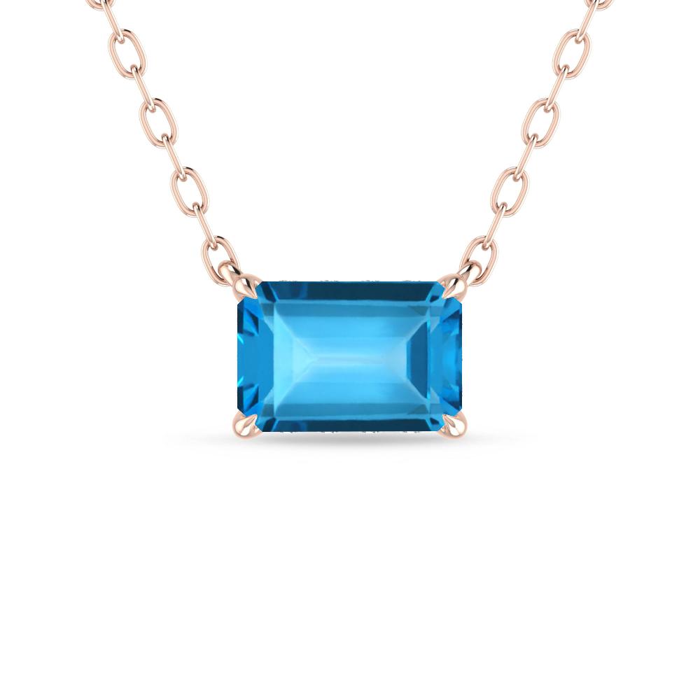 Rose Gold - Blue Topaz