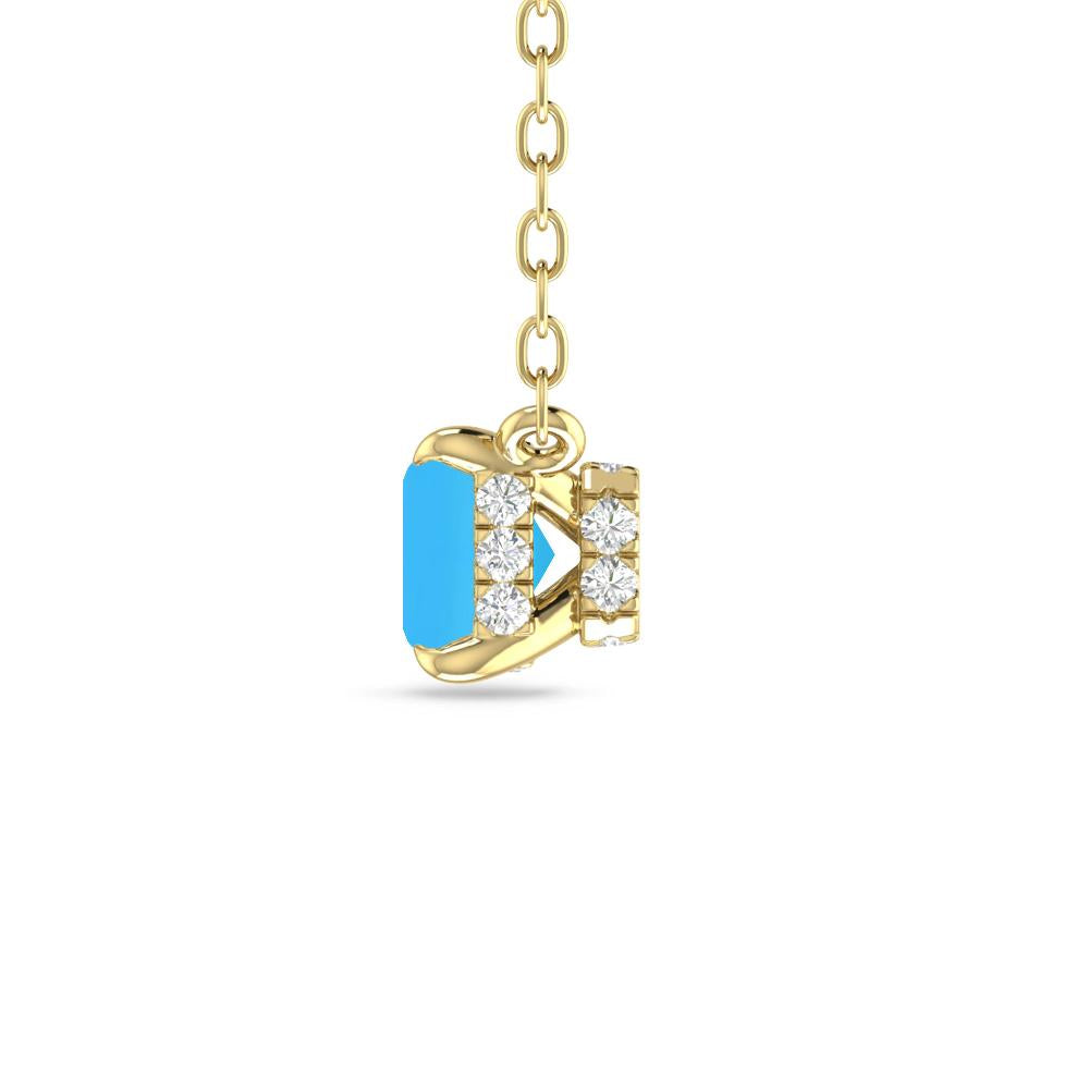 Yellow Gold - Blue Topaz