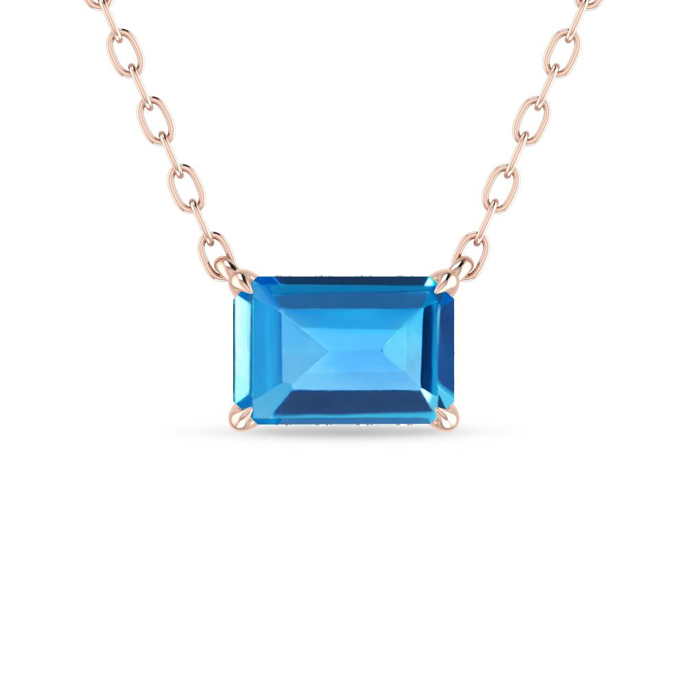 Rose Gold - Blue Topaz