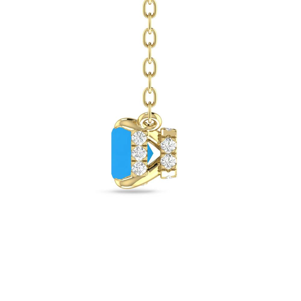 Yellow Gold - Blue Topaz